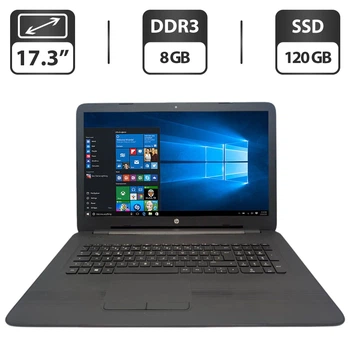 Ноутбук HP 17-x047ng / 17.3" (1600x900) TN / Intel Pentium N3540 (4 ядра по 2.16 - 2.66 GHz) / 8 GB DDR3 / 120 GB SSD / Intel HD Graphics / WebCam / DVD-ROM б/у