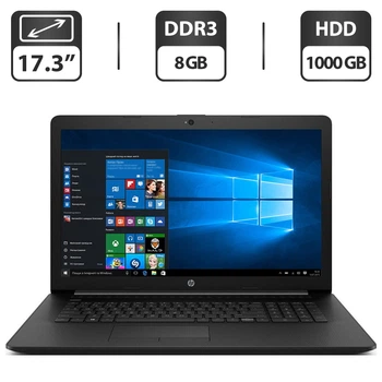 Ноутбук HP Laptop 17-bs0xx / 17.3" TN / Celeron N3060 (2 ядра по 1.6-2.48 GHz) / 8GB DDR3 / 1000GB HDD / HD Graphics 400 / WebCam / HDMI / АКБ NEW б/в