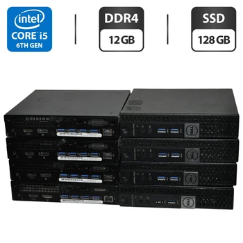 Неттоп Dell OptiPlex 7040 USFF / Intel Core i5-6500T (4 ядра по 2.5 - 3.1 GHz) / 12 GB DDR4 / 128 GB SSD / Intel HD Graphics 530 / Windows 11 Pro / Блок питания б/у