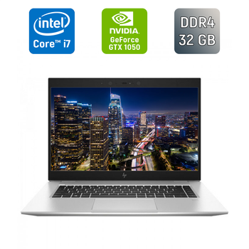 Ігровий ноутбук HP EliteBook 1050 G1 / 15,6" (1920x1080) IPS / Intel Core i7-8850H (6 (12) ядер по 2,6 - 4,3 ГГц) / 32 ГБ DDR4 / 512 ГБ SSD / nVidia GeForce GTX 1050, 4 ГБ GDDR5, 128-біт / Веб-камера / Сканер відбитків пальців / Windows 10 б/в