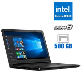 Ноутбук Dell Inspiron 15-3552 / 15.6" TN / Celeron N3060 (2 ядра по 1.6-2.48 GHz) / 4GB DDR3 / 500GB HDD / HD Graphics / WebCam б/у