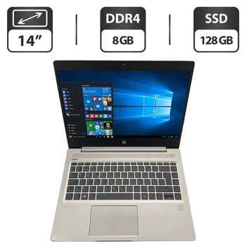Ультрабук Б-класс HP ProBook 445 G6 / 14" (1366x768) TN / AMD Ryzen 3 2200U (2 (4) ядра по 2.5 - 3.4 GHz) / 8 GB DDR4 / 128 GB SSD / AMD Radeon Vega 3 Graphics / WebCam б/у
