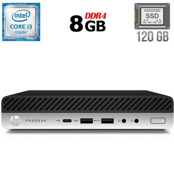 Неттоп HP ProDesk 600 G3 Mini USFF / Intel Core i3-6100T (2 (4) ядра по 3.2 GHz) / 8 GB DDR4 / 120 GB SSD / Intel HD Graphics 530 / DisplayPort б/у