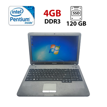 Ноутбук Б-класс Samsung R530 / 15.6" (1366x768) TN / Intel Pentium T4500 (2 ядра по 2.0 GHz) / 4 GB DDR3 / 120 GB SSD / Intel HD Graphics / WebCam б/у