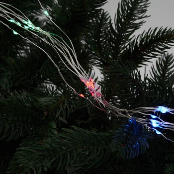Світлодіодна гірлянда-каскад Christmas Decoration 80 LED 10 гілок по 8 LED (8 функцій) на батарейках RGB (AX9732610)