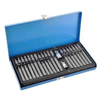 Бітовий набір з тримачем 1/2 3/8 Torx SPLINE HEX Molder CrV 40 елементів у кейсі (MT68040)