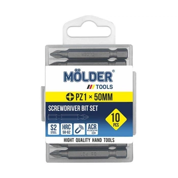 Комплект бит MOLDER PZ1 50мм 10 штук в пластиковой упаковке (MT7115010)