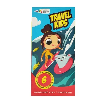 Детский пластилин "Travel Kids" 331008/TK восковой, 6 цветов по 12 г