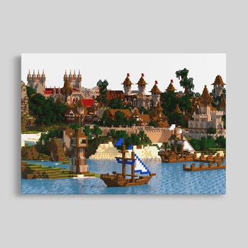 Інтер'єрна картина Майнкрафт, замок у моря, Minecraft, 28×42 см (id0242)