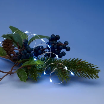 Светодиодная гирлянда Christmas Decoration 20 LED 1.1 м (8 функций) от батареек Холодный белый (AX9730700)