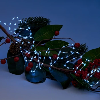Светодиодная гирлянда Christmas Decoration 132 LED 2.3 м на батарейках Холодный белый (AMZ800020)