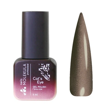 Гель-лак Nails Molekula Ceramic Cats Eye CC09 золотисто-коричневый с шиммером 6 мл