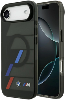 Etui BMW M IML Metal Buttons Tricolor Lines MagSafe do Apple iPhone 17 Air Black (BMHMP17M25HTTRIK)