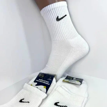 Шкарпетки дитячі теплі махрові SuperSox високі Nike 31-32р Білий (18/100)