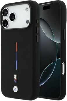 Etui BMW M Silicon Tricolor Line MagSafe do Apple iPhone 17 Pro Black (BMHMP17L25SITMIK)