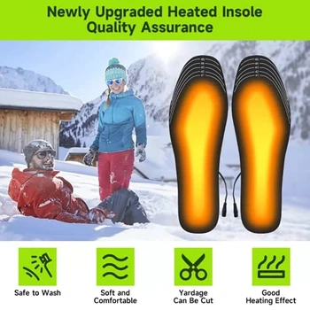 Электро стельки USB с подогревом для зимы, теплые стельки от повербанка Power Bank (35-40) Xiozi F40C
