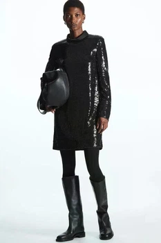 Сукня жіноча COS recycled sequinned mini dress 1122019001 44 Чорний