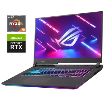 Игровой ноутбук Asus ROG Strix G17 G713P / 17.3" (2560x1440) IPS / AMD Ryzen 9 7845HX (12 (24) ядер по 3.0 - 5.2 GHz) / 16 GB DDR5 / 1000 GB SSD M.2 / nVidia GeForce RTX 4060, 8 GB GDDR6, 128-bit / WebCam / Win 11 Home б/у