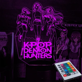 Світильник-нічник Bioworld KPop Demon Hunters v2 USB Різнокольоровий (28129)