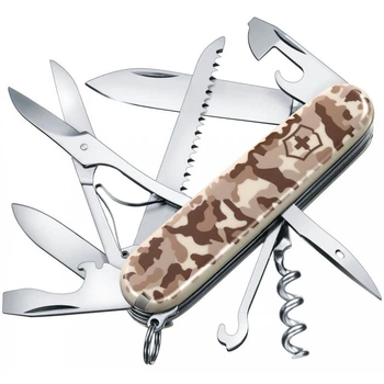 Ніж складаний, мультитул Victorinox Huntsman (91мм, 15 функцій), беж. камуфляж, блістер 1.3713.941B1