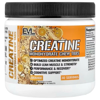 Креатин моногидрат Evlution Nutrition Creatine Monohydrate Chew Tabs 90 Tablets (Orange)
