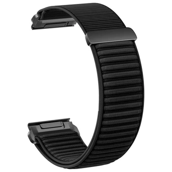 Ремінець для Garmin Fenix 8-51 мм/ 7X Pro/ 7X/ 6X/ 5X Plus/ 5X/ 3 - NeoWave Нейлоновий на Липучці Чорний 26 мм QuickFit 010-70023-87