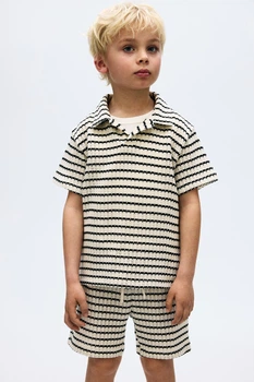 Шорти H&M 1287835 біло-чорні смужки 98см