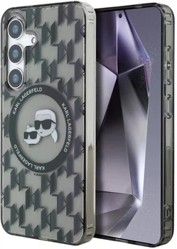 Etui Karl Lagerfeld Button Karl&Choupette Heads On KL Pattern MagSafe do Samsung Galaxy S25 Black (3666339450052)