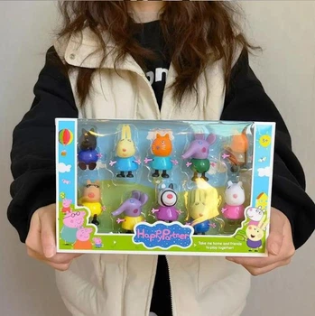 Набор фигурок Свинка Пеппа / Peppa Pig 10 шт – игрушечные персонажи для детей, коллекционные фигуры Peppa Pig Happy Partner