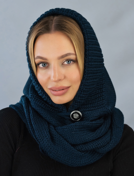 Капор жіночий в'язаний Дайна розмір 56-59 Braxton джинсовий (1033W)