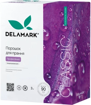 Концентрированный бесфосфатный стиральный порошок Delamark Professional 3 кг (4820152330345)