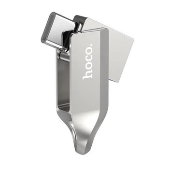 Флеш-накопичувач USB-A/C HOCO UD8 Smart Type-C USB drive 64Gb сріблястий