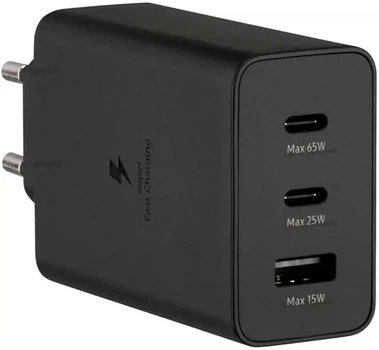 Зарядное устройство Samsung 65W USB-C PD EP-TA845XBE набор блок и кабель С - С черный