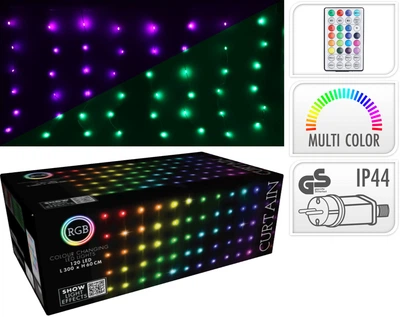 Гірлянда-бахрома Christmas Decoration 120 RGB LED 3х0.6 м 220V пульт ДУ RGB (AGB000260)
