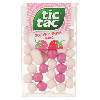 Упаковка драже Tic Tac полуничний мікс 18 г * 12 шт