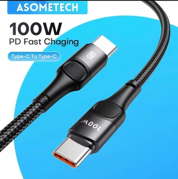 Кабель Asometech Type-C PD 100w 1м Fast Charge Black
