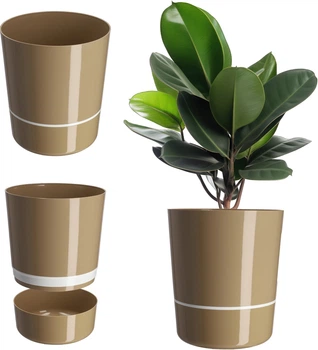 Doniczka na kwiaty okrągła Kadax Chisa 25 cm Beżowa (K1187)