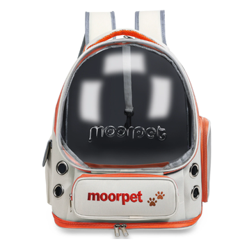 Рюкзак для животных Moorpet с панорамным иллюминатором переноска для кота Белый/Оранжевый (R715-3)