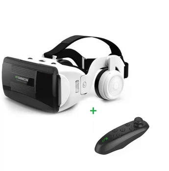 VR Очки виртуальной реальности Shinecon SC-G06EB Bluetooth з 3D-эффектом, наушниками, для смартфонов с экраном 4.7-7 с пультом Black Bluetooth