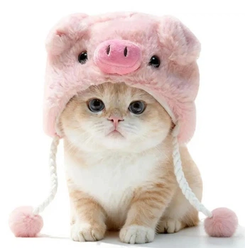 Шапка для кошек и собак "PINKI PIG" Розовая Size S\M