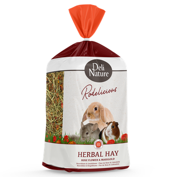 Травяное сено для грызунов Deli Nature Rodelicious Herbal Hay с цветами розы и календулой 600 г