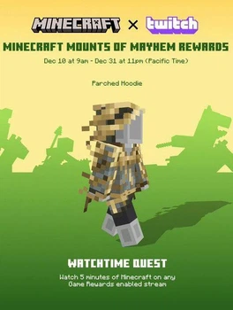 Плащ Minecraft Parched Hoodie - Twitch (Ключ активации Java & Bedrock Edition)