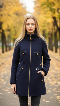 Пальто VOLANGE 42 Синій (DS-1458-Navy-blue)