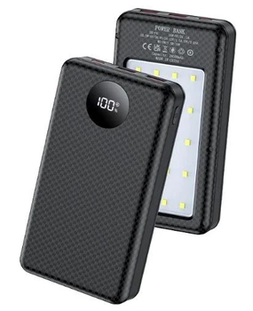 Корпус для Power Bank на 6*18650 2*USB з LED світильником Чорний