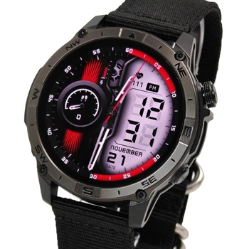 Мужские часы North Edge GPS Titan Black Spider, 2 ремешка