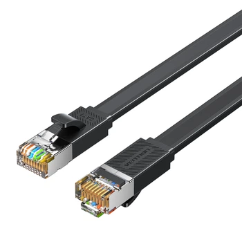 Патч-корд Vention CAT 7 RJ-45 10 Гбит/с 600 МГц плоский 15 м Черный (ICGBN)