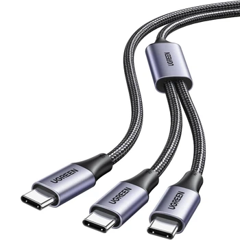 Кабель UGREEN US561 USB-C - 2x USB-C 2 в 1 PD 100W 5A E-Marker 1.5 м Серый (35087)