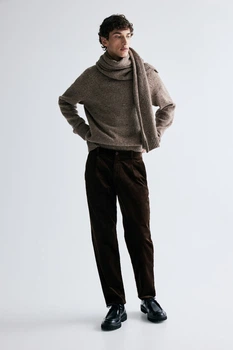 Вельветовые брюки regular H&M 1230964005c45 W31 коричневые (100003177)