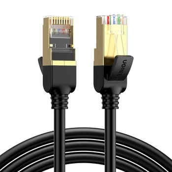Патч-корд Ugreen NW107 Cat 7 F/FTP Ethernet RJ-45 10 Гбит/с 1 м Черный (11268)