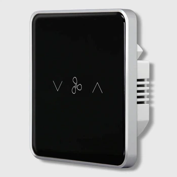 Чорний Zigbee сенсорний регулятор швидкості вентилятора Tuya